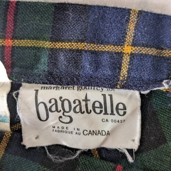 87 Vintage High waisted stripe skirt wool and polyester - Picture 8 of 11